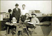 Studying Osteopathy: Glen Cayler and students at COP&S, 1920s.